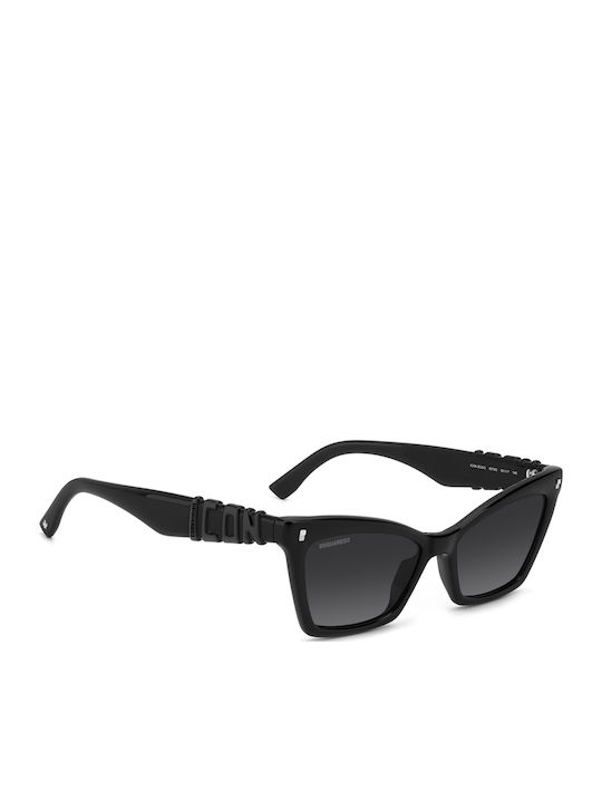 Dsquared2 Icon Unisex Γυαλιά Ηλίου με Μαύρο Κοκκάλινο Σκελετό και Μαύρο Φακό ICON 0026/S 8079O