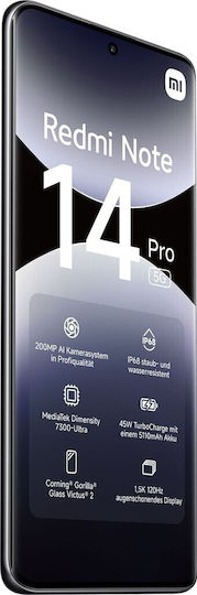 Xiaomi Redmi Note 14 Pro 5G Dual SIM (8GB/256GB) Midnight Black