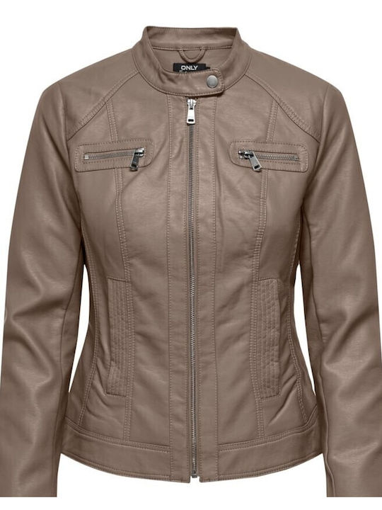 Only Damen Bikerjacke Walnut (Light Brown)