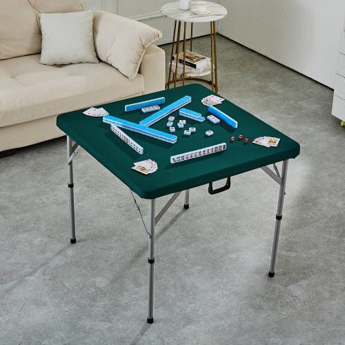 Outdoor Dinner Foldable Table with Plastic Surface and Metal Frame Green 34x34xcm