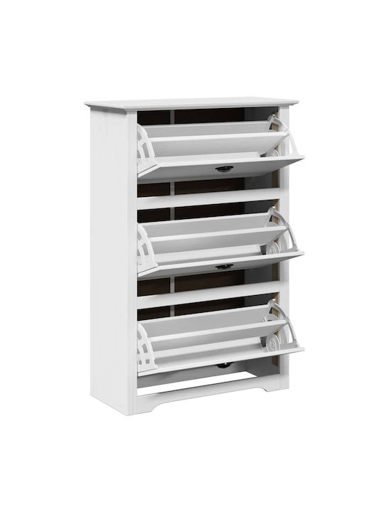 Metalică Suport pentru pantofi din Lemn Masiv L80xW35xH118cm