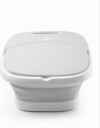 Elektrisches Klappbares Hydromassage Spa Fußbad mit Vibration und Heizfunktion Gray