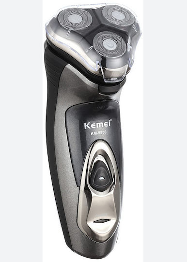 Kemei Red KM-5880 Περιστρεφόμενη Ξυριστική Μηχανή Προσώπου Επαναφορτιζόμενη