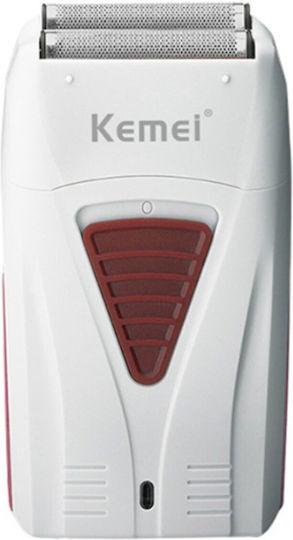 Kemei White KM-3382 Foil Electric Shaver Face Rechargeable