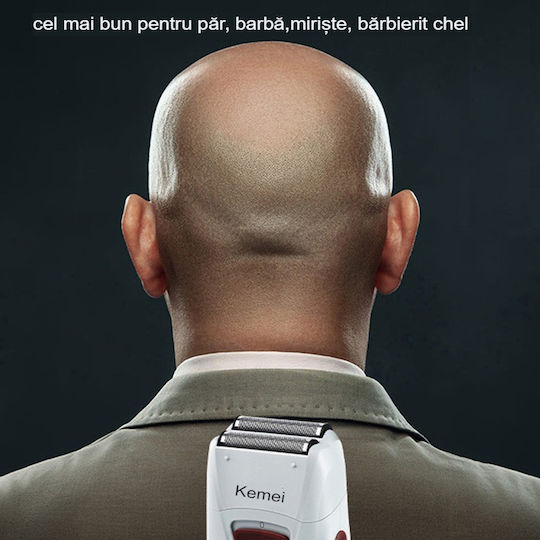 Kemei White KM-3382 Foil Electric Shaver Face Rechargeable
