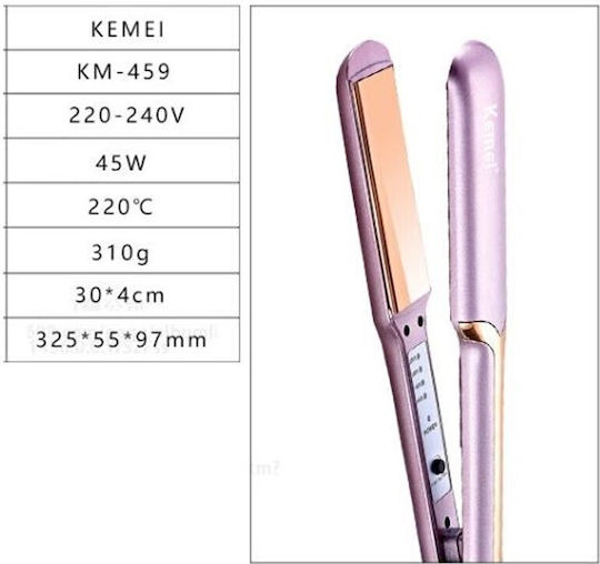 Kemei KM-459 Πρέσα Μαλλιών με Κεραμικές Πλάκες