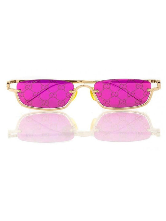 Gucci Sunglasses with Gold Metal Frame and Pink Lens GG1278S 005