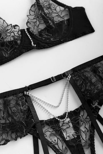 Decoro Sexy Dessous-Sets Mit Spitze & Straps Schwarz