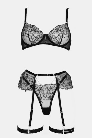 Decoro Sexy Dessous-Sets Mit Spitze & Straps Schwarz