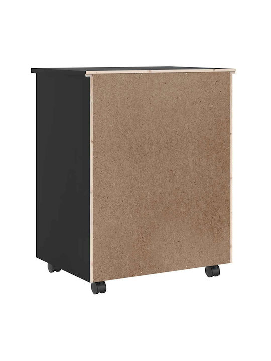 Office Storage Solid Wood Drawer with Wheels & Drawers Natural L53xW39xH65.5cm