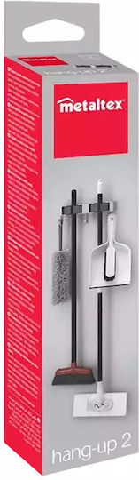 Wall Mount for Brooms and Mops Plastic 21.5 X 6 X 6.5 Cm Hang-up 2 Metaltex 294900