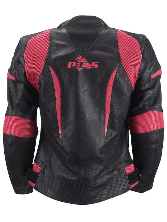 Femeiesc Geacă de motocicletă De piele Waterproof Black Pink