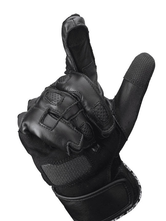 Winter Herren Motorradhandschuhe Leder Schwarz