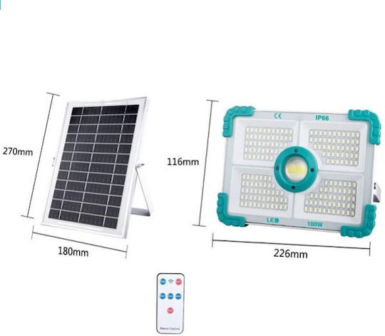 Aerbes Solar Light 100W with Photocell and Remote Control IP66