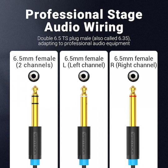 Vention Cable 6.3mm male - 6.3mm male 3m BATBI