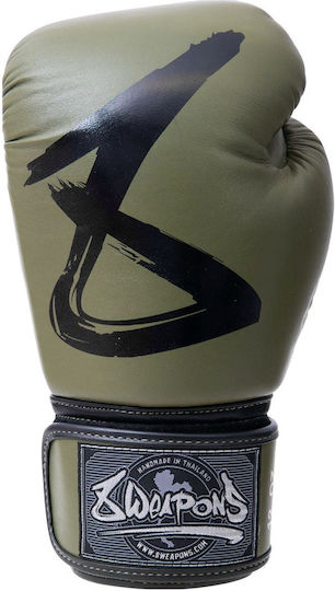 8 Weapons Big 8 Premium Boxhandschuhe Leder für Kampf Grün
