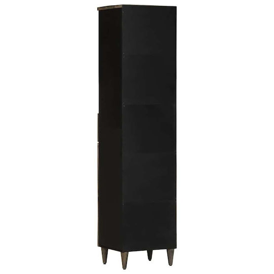 vidaXL Στήλη Μπάνιου Δαπέδου Μ38xΒ33xΥ160cm Μαύρη