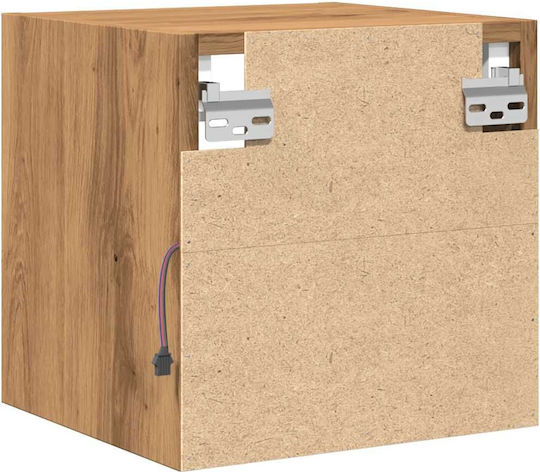 Wall Shelves with LED Brown 2 Pieces 30x28.5x30cm