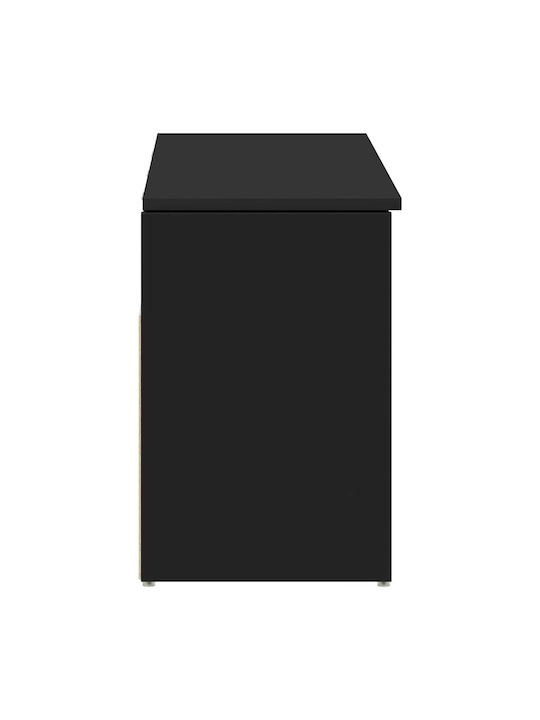 Мебел за антре със Шкаф за Обувки и Пейка Черен 102x30.5x45см
