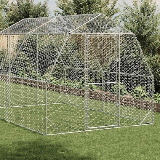 vidaXL 3328516 Клетка за птици от Галванизирана Стомана 250брx400брx225брсм.