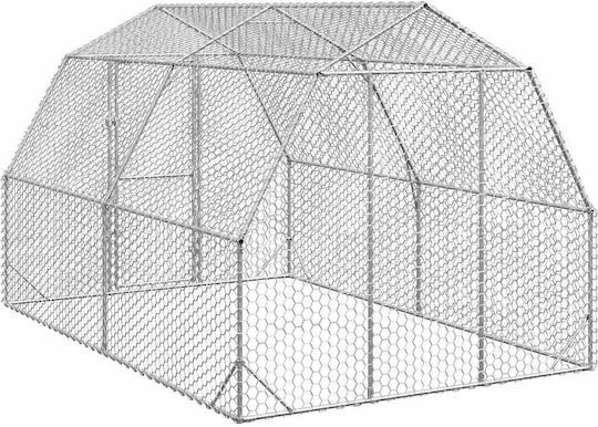 vidaXL 3328516 Клетка за птици от Галванизирана Стомана 250брx400брx225брсм.