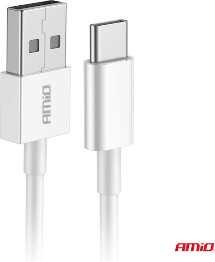 AMiO Cablu USB 2.0 USB-C Masculin - USB-A Alb 2m 03894