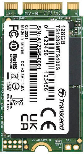 Transcend MTS400S SSD 128GB τύπου M.2 με σύνδεση SATA III TS128GMTS400S