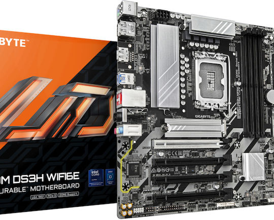 Gigabyte B860M DS3H WIFI6E Motherboard Micro ATX with Intel 1851 Socket