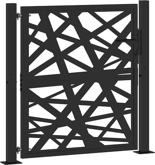 vidaXL Fence Gate in Black Color 1.06x1.05m