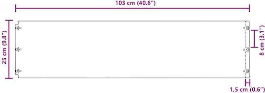 vidaXL Метална Бордюра за Градина в Кафяв Цвят 1.03m x 25см