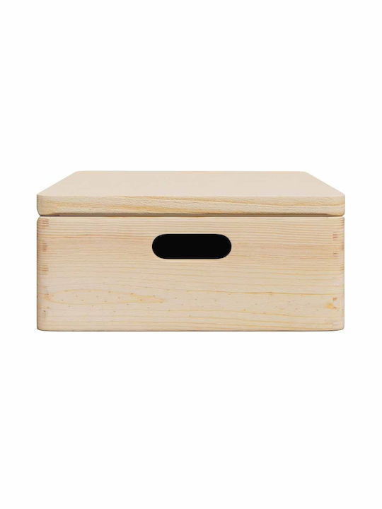 vidaXL Wooden Storage Box with Lid Brown 40x30x13cm 1pcs