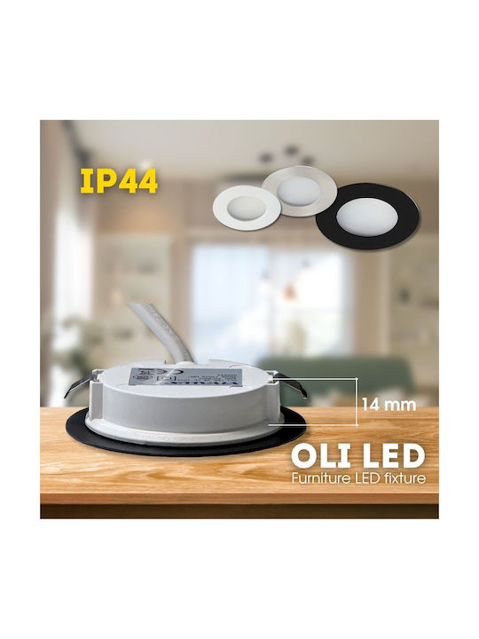 Vivalux Metallic Recessed Spot with Integrated LED and Natural White Light White 1pcs