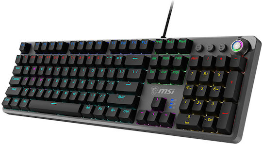 MSI Forge GK310 Gaming Μηχανικό Πληκτρολόγιο με Custom Red διακόπτες και RGB φωτισμό (Αγγλικό US)