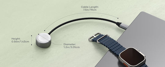 Satechi St-qcawm Wearable Charger Apple Watch, AirPods Gray