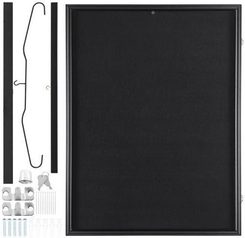 Vevor Jersey Display Case 24 X 32 X 1.5 In Large Locked Sports Jersey Shadow Box 98% UV Protection Hangers Black Qyzskjzx243221ldlv0