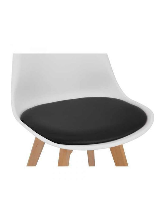 Scaune Sala de mese din Polipropilenă White With Black 2buc 49x43x82buc