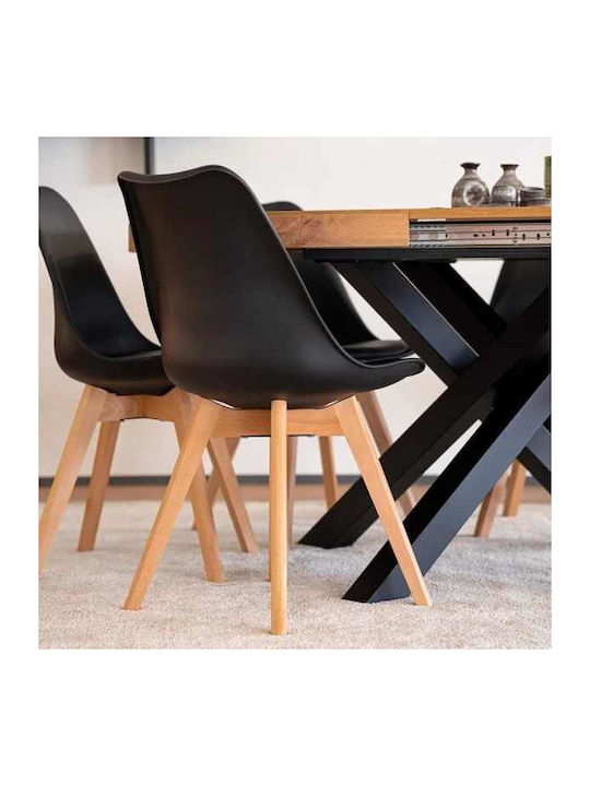 Dining Room Polypropylene Chair Black 49x43x82cm 2pcs