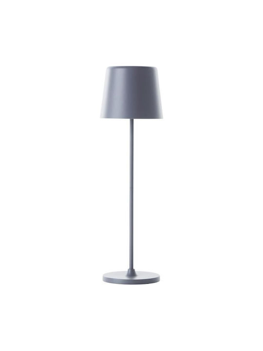 Brilliant Metall Tischlampe LED mit Gray Schirm und Basis