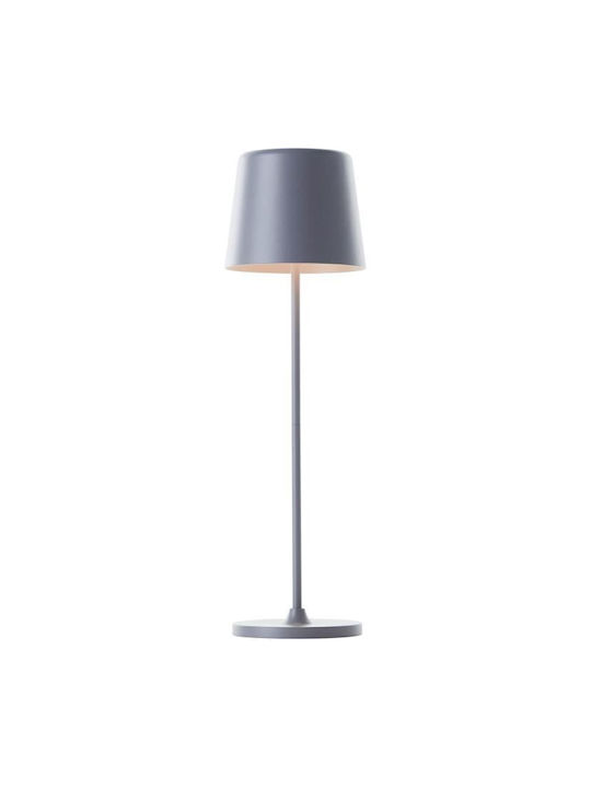 Brilliant Metall Tischlampe LED mit Gray Schirm und Basis