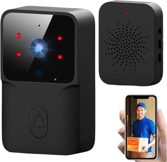 Clopoțel Fără Fir Pentru Ușă Wi-Fi / Bluetooth Negru