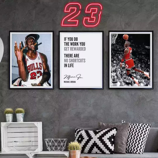 Poster NBA Michael Jordan Kds011b 21cm X 30cm Black Wooden Frame