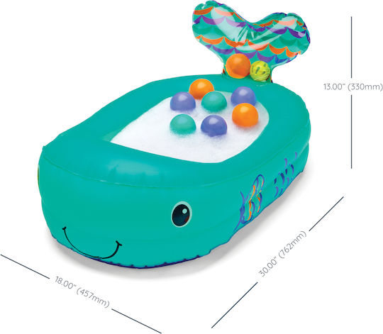 Infantino Aufblasbares Baby Badewanne mit Thermometer Türkis