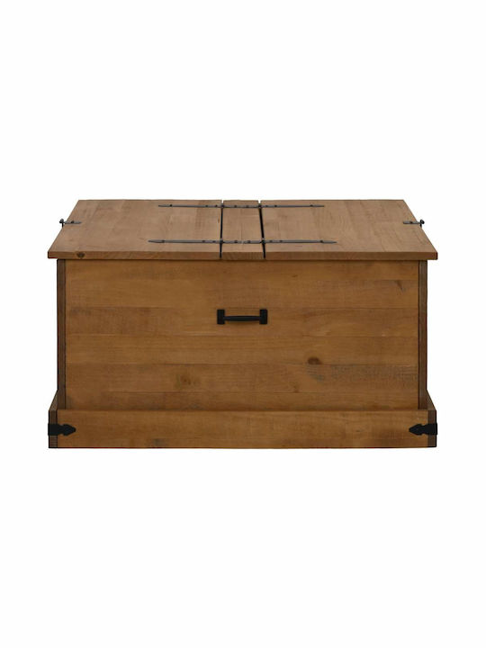 vidaXL Wooden Decorative Trunk Brown 91x47cm