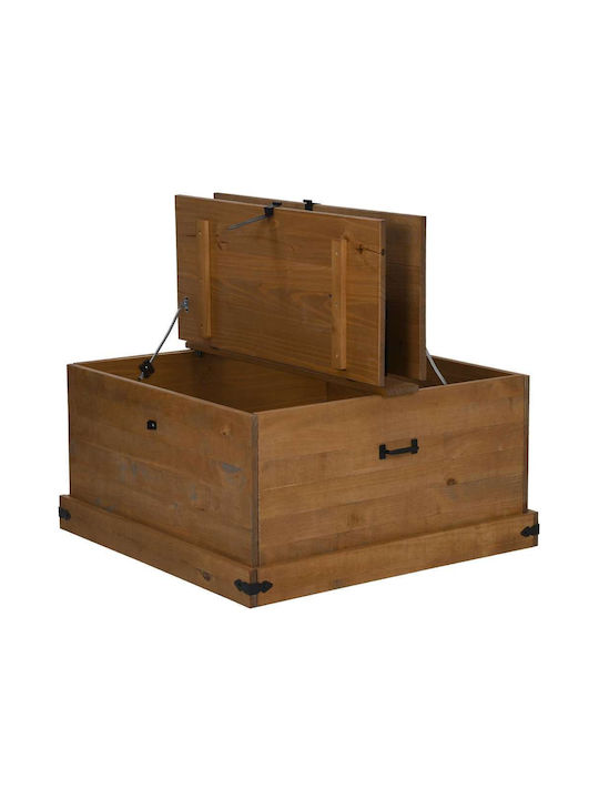 vidaXL Wooden Decorative Trunk Brown 91x47cm