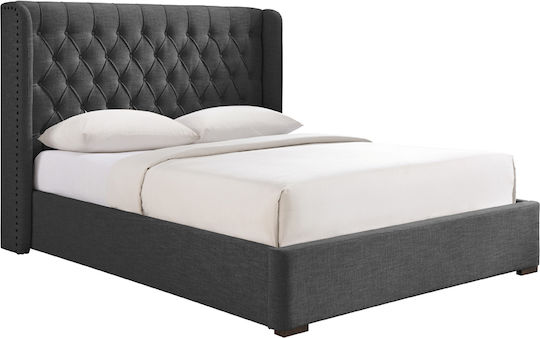 Duchess Κρεβάτι Υπέρδιπλο για Στρώμα 160x200cm Γκρι