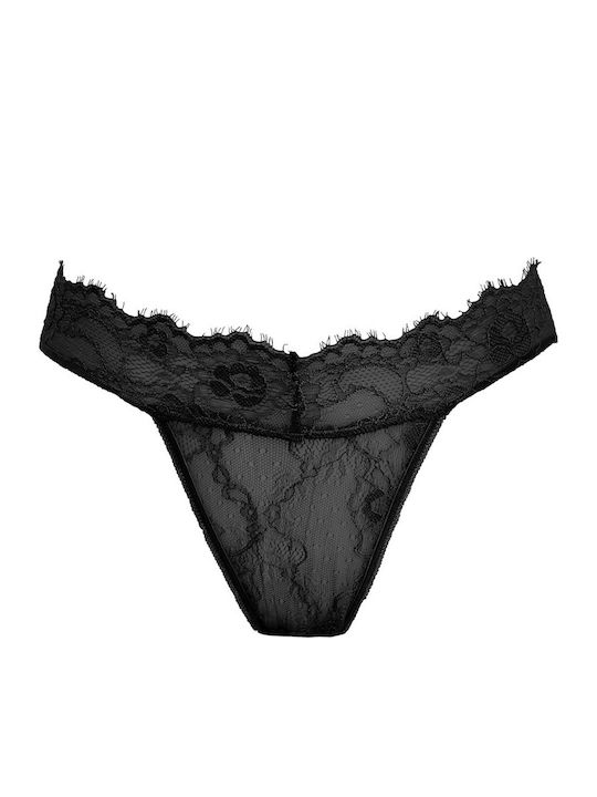 Damen Zeichenfolge Nahtlos mit Spitze Schwarz