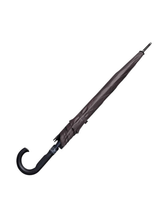 Automatic Umbrella with Walking Stick Brown