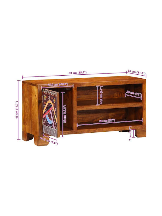 TV Stand Made of Solid Wood Multicoloured L30xD45xH90cm 4016505