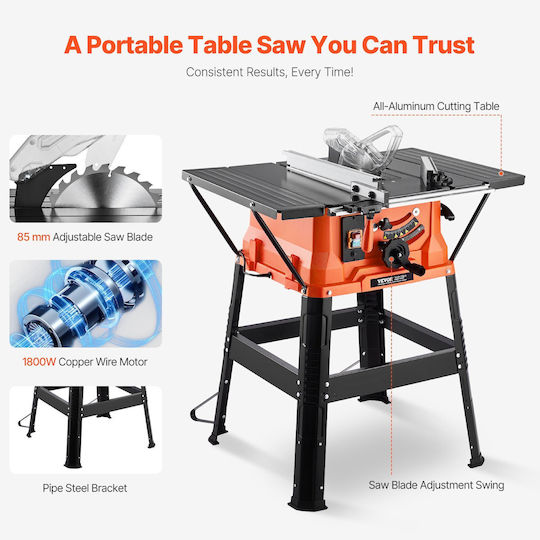 Vevor Battery Powered Bench Saw 1800W & Cutting Disc Diameter 254mm MGTJGDZJ10YCA9SCGV2