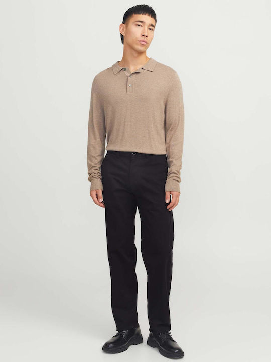 Trousers Chino Elastic in Relaxed Fit Black